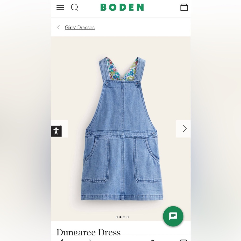 Size 8/9 Mini Boden Blue Denim Kids Overall Dress